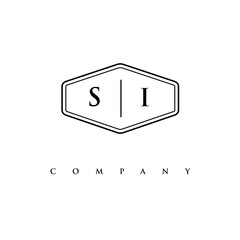 initial SI logo design vector