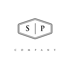 initial SP logo design vector