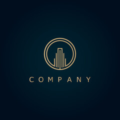 Luxury real estate logo vector in gold color 