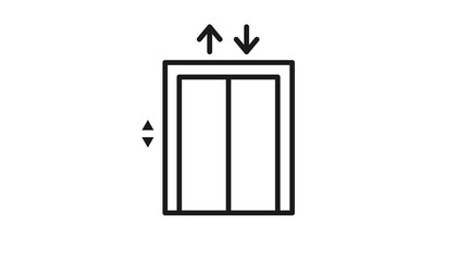 Elevator Icon. Vector isolated flat black and white illustration of an elevator sign