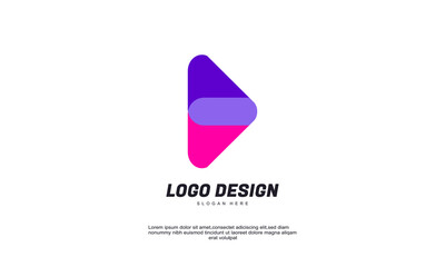 abstract service triangle logo and business corporate template logo vector illustration colorful
