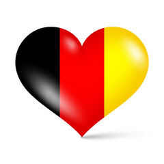 3d glossy heart shape national flag of Germany vector illustration