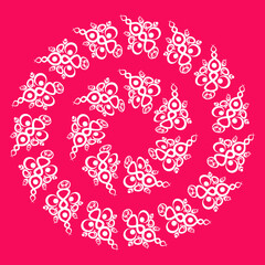 Frames of decorative ethnic elements on a square sheet, surreal, graphics. Designing notebook covers, mobile apps, websites, design elements