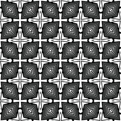 floral pattern background.Geometric ornament for wallpapers and backgrounds. Black and white pattern. 