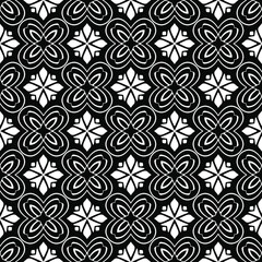 floral pattern background.Geometric ornament for wallpapers and backgrounds. Black and white pattern. 