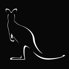 Vector silhouette of a kangaroo