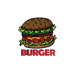 burger design logo vector. burger logo restaurant