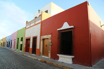 The colorful houses of Campeche in Mexico
