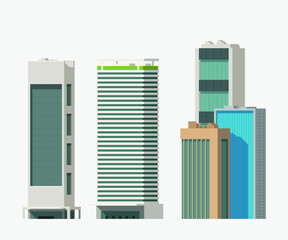 isolated set of different modern sky scrappers