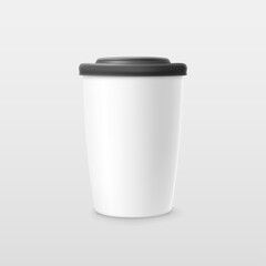 realistic white color blank cup of coffee