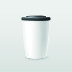 realistic white color blank cup of coffee