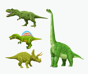 small various dinosaurus set isolated on white