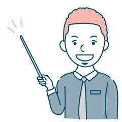 説明するビジネスパーソン外国人男性のイラスト素材