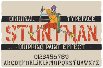 Stencil label font named Bobber Motorcycles. Vintage typeface for any your design like posters, t-shirts, logo, labels etc.