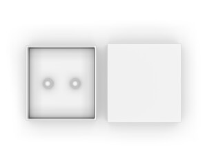 Paper Pearl earring Gift  Packaging Rigid Box. 3d render illustration.