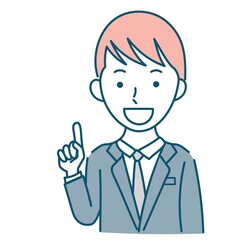 説明するビジネスパーソン男性のイラスト素材
