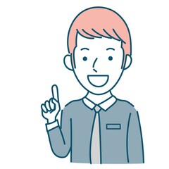 説明するビジネスパーソン外国人男性のイラスト素材