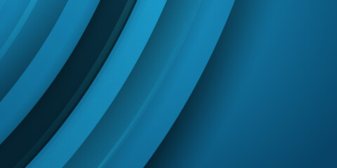 Obraz premium Abstract blue background with wave curve shapes and 3d stripes.