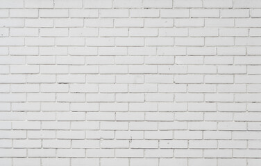 White brick wall. This brickwork design in stretcher bond.