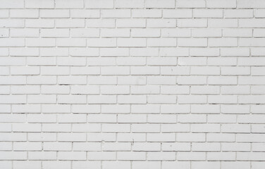 White brick wall. This brickwork design in stretcher bond.