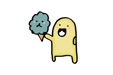 cartoon character pattern on white background