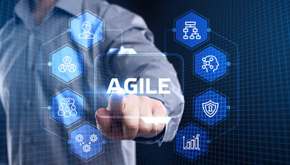 Business, Technology, Internet and network concept. Agile Software Development.