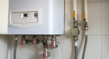 A gas double-circuit boiler is installed in the apartment. Autonomous heating boiler with a control...