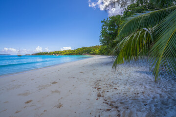 tropical beach anse lazio on praslin on the seychelles