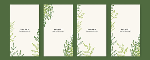 Set of four invitation or greeting card design decorated with flowers. Set of floral universal artistic templates. Good for greeting cards, invitations, flyers and other graphic design. © SyahCreation