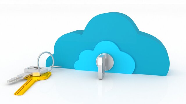 3d illustration cloud security concept