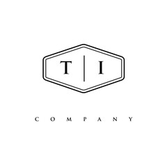 initial TI logo design vector