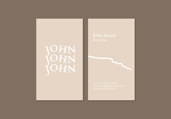 Business Card Template in Gold and White Tone