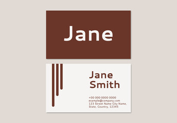 Business Card Template in Brown and White Tone