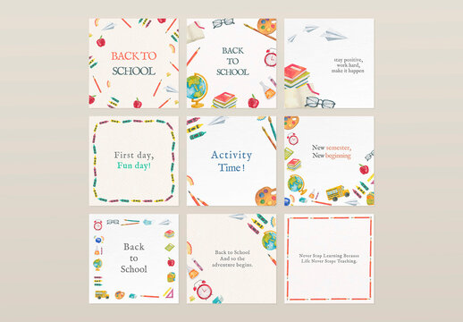 Back To School Template Editable Set