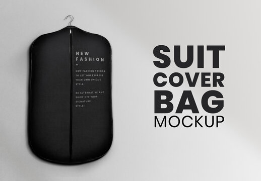 Suit Cover Bag Mockup In Black