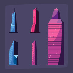 buildings icon set