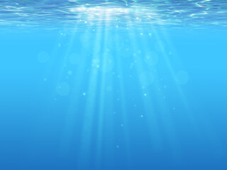 光差し込む水中のイメージ背景