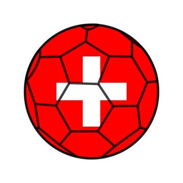 Swiss flag on football vector image
