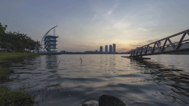 Timelapse a beautiful sunrise at Pullman Putrajaya