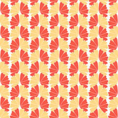 orange and peach flower seamless repeat pattern
