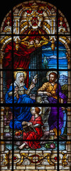 Stained-glass window in the old church