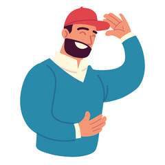 man smiling with a cap