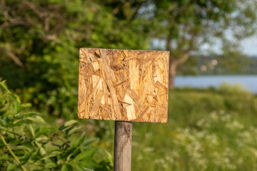 empty wooden sign in the countryside