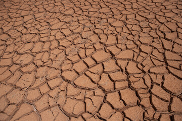 Сracked soil of dry earth.