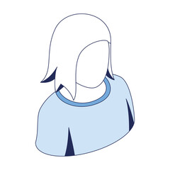 Girl torso. Vector 3d line isometric, color web icons, new flat style. Creative design idea and elements for infographics.