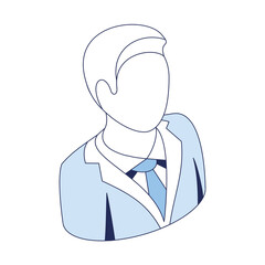 Man user businessman. Vector 3d line isometric, color web icons, new flat style. Creative design idea and elements for infographics.