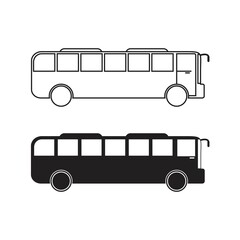 bus icon in flat style, vector illustration