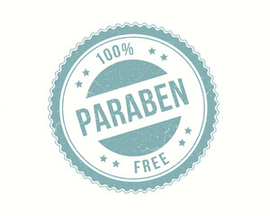 Paraben Free round stamp on white background. Paraben-Free stamp