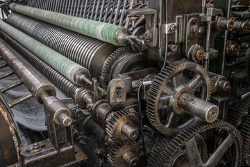 detail of a historic cotton processing machine
