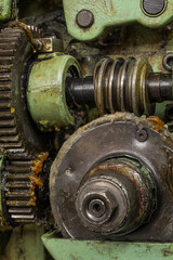 worm gearing on a historic machine